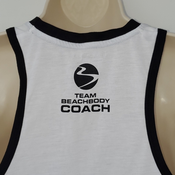TEAM BEACHBODY COACH Tank Top White Black Size S - Picture 4 of 13